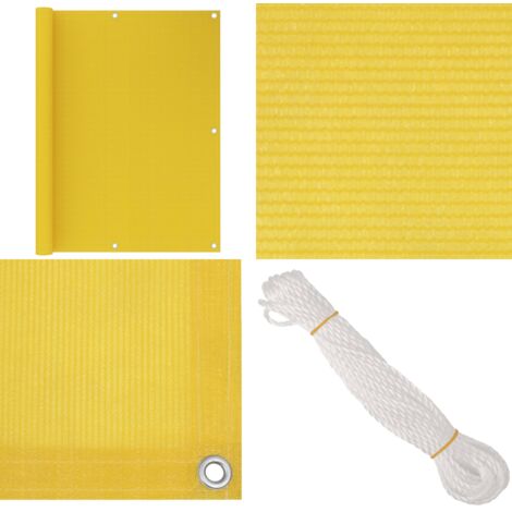 Schermo Frangivista per Balcone Giallo 120x500 cm in HDPE - Schermo in HDPE - Schermo per balcone giallo