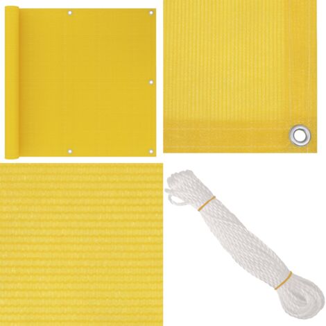 Schermo Frangivista per Balcone Giallo 90x500 cm in HDPE - Paravento balcone - Schermo balcone