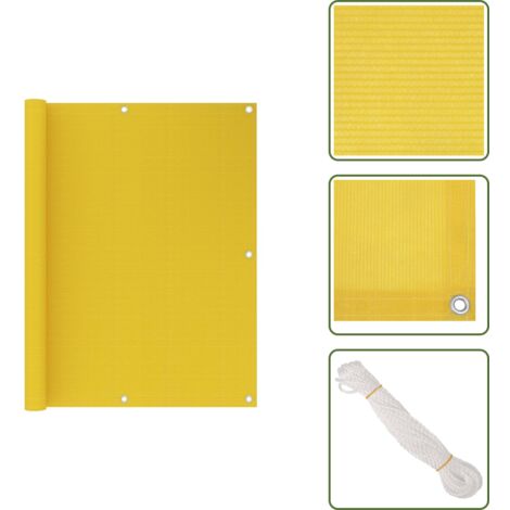 Schermo frangivista - vidaXL Schermo Frangivista per Balcone Giallo 120x500 cm in HDPE - Schermo ombreggiante
