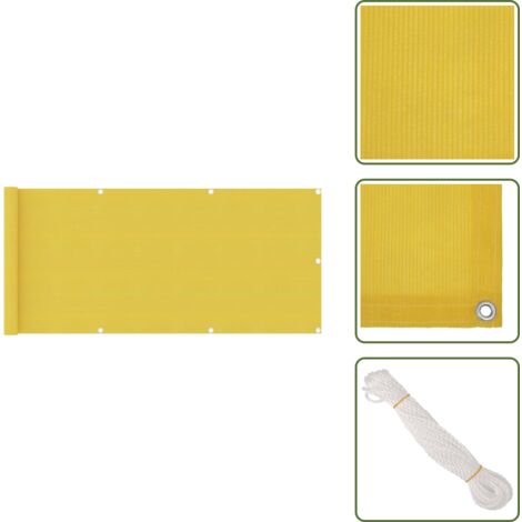 Schermo frangivista - vidaXL Schermo Frangivista per Balcone Giallo 75x500 cm in HDPE - Schermo ombreggiante