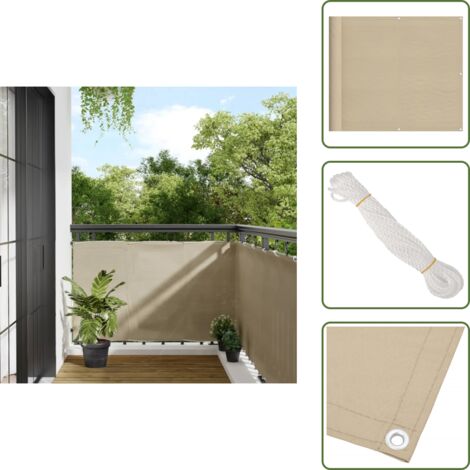 Schermo impermeabile - vidaXL Paravento da Balcone Beige 90x800 cm 100% Poliestere Oxford - Paravento in poliestere