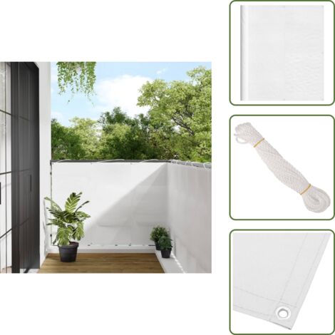 Schermo impermeabile - vidaXL Paravento da Balcone Bianco 120x800 cm 100% Poliestere Oxford - Paravento in poliestere