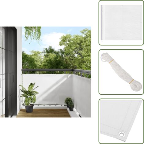 Schermo impermeabile - vidaXL Paravento da Balcone Bianco 90x1000 cm 100% Poliestere Oxford - Paravento in poliestere