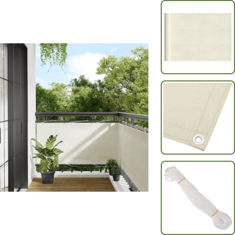 Schermo impermeabile - vidaXL Paravento da Balcone Crema 75x800 cm 100% Poliestere Oxford - Paravento oxford