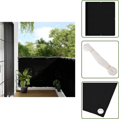 Schermo impermeabile - vidaXL Paravento da Balcone Nero 120x700 cm 100% Poliestere Oxford - Paravento nero