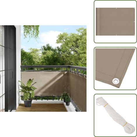 Schermo impermeabile - vidaXL Paravento da Balcone Tortora 75x700 cm 100% Poliestere Oxford - Paravento in poliestere