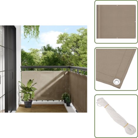 Schermo impermeabile - vidaXL Paravento da Balcone Tortora 90x800 cm 100% Poliestere Oxford - Paravento da terrazza