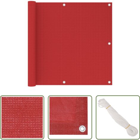 Schermo in HDPE -  Schermo Frangivista per Balcone Rosso 90x500 cm in HDPE