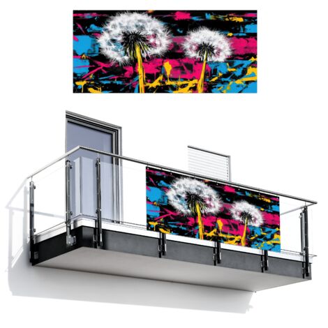 SCHERMO PER LA PRIVACY DEL BALCONE Arte di strada - Colorato - Muro 200x90 cm
