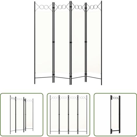 Schermo per privacy -  Paravento a 4 Pannelli Bianco 160x180 cm
