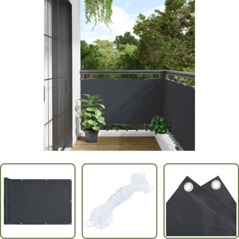Schermo per privacy -  Paravento da Balcone Antracite 500x75 cm in PVC