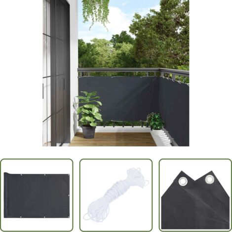 Schermo per privacy -  Paravento da Balcone Antracite 500x90 cm in PVC