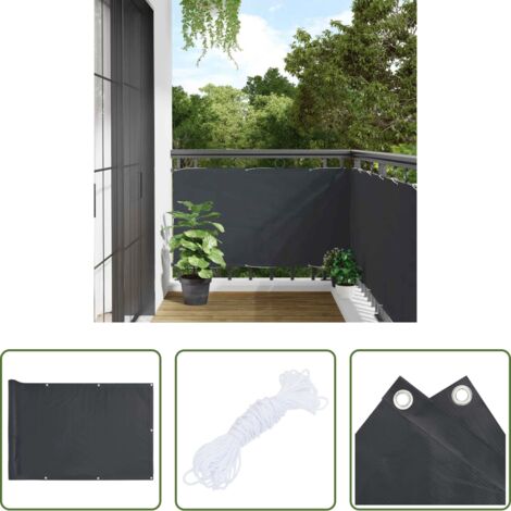 Schermo per privacy -  Paravento da Balcone Antracite 600x75 cm in PVC