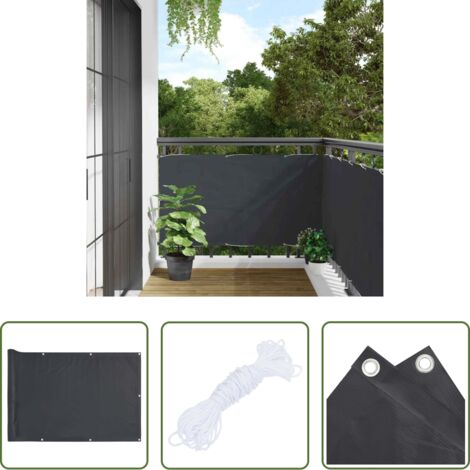 Schermo per privacy -  Paravento da Balcone Antracite 600x90 cm in PVC