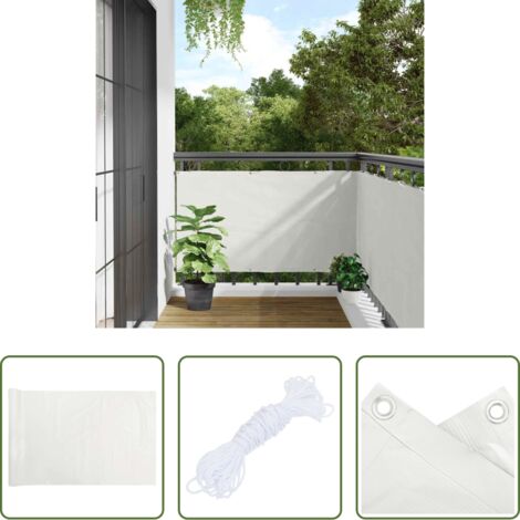 Schermo per privacy -  Paravento da Balcone Bianco 500x75 cm in PVC