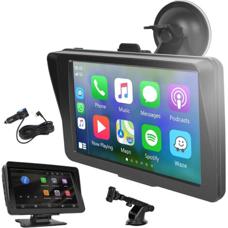 Schermo portatile Carplay Wireless Android Auto, Wireless AirPlay/Mirror Link Autoradio Bluetooth Vivavoce Touchscreen da 7 pollici Autoradio Ricevitore FM Monitor Supporto AUX/TF