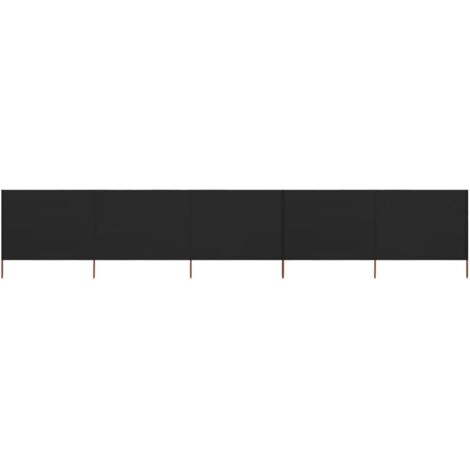 Schermo privacy 5 pannelli tessuto 600 x 80 cm nero 020008833