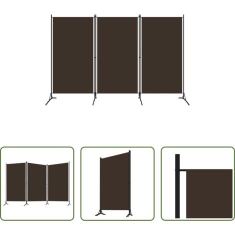 Schermo privacy -  Paravento a 3 Pannelli Marrone 260x180 cm