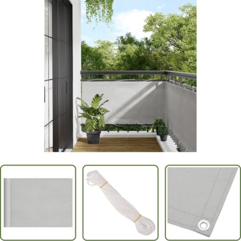 Schermo privacy -  Paravento Balcone Grigio chiaro 75x400cm 100% Poliestere Oxford