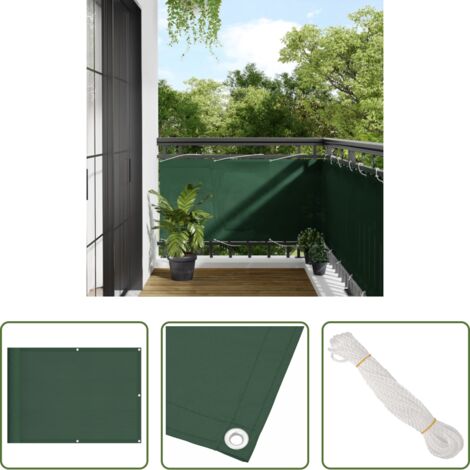 Schermo privacy -  Paravento Balcone Verde Scuro 75x1000 cm 100% Poliestere Oxford