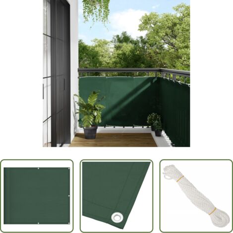 Schermo privacy -  Paravento Balcone Verde Scuro 90x700 cm 100% Poliestere Oxford