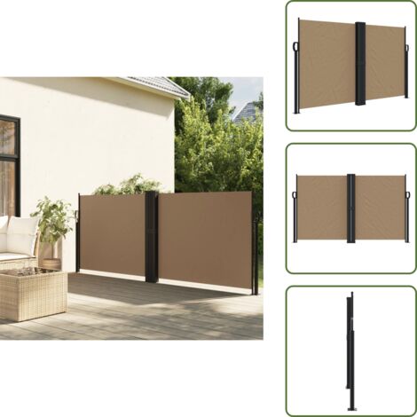 Schermo privacy - vidaXL Tenda Laterale Retrattile Tortora 140x1200 cm - Tenda retrattile