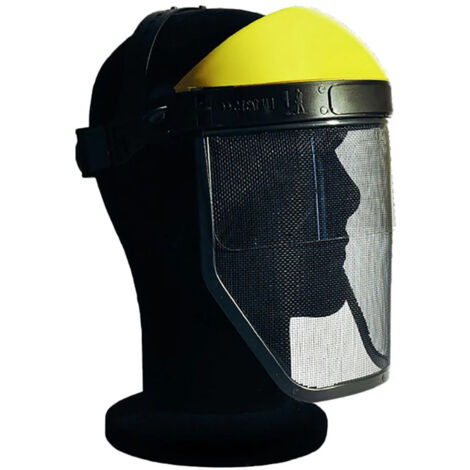SCHERMO PROTETTIVO COMBINATO CON CALOTTA MASCHERA VISIERA A RETE REGOLABILE