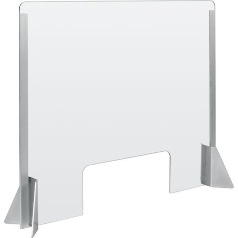 Schermo protettivo parafiato con feritoia per banconi e scrivanie - 660x560 mm
