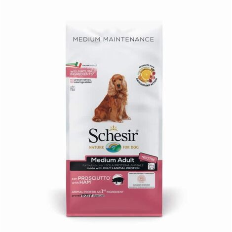 Schesir Cane Medium Adult Crocchette 12 kg con Prosciutto