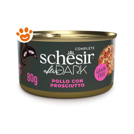 Schesir Cat After Dark Complete Filetti in Brodo di Pollo con Prosciutto - Schesir Cat After Dark Complete Filetti in Brodo di Pollo con Prosciutto - Lattina Da 80 Gr