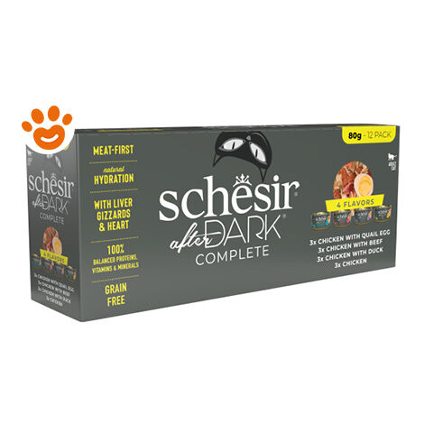 Schesir Cat After Dark Complete Filetti in Brodo Multipack da 4 Gusti  - Schesir Cat After Dark Complete Filetti in Brodo Multipack da 4 Gusti - Confezione Da 12x80 Gr