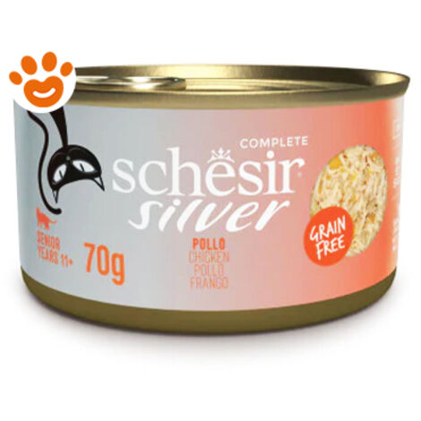 Schesir Cat Senior Silver Filetti di Pollo  - Schesir Cat Senior Silver Filetti di Pollo - Lattina Da 70 Gr