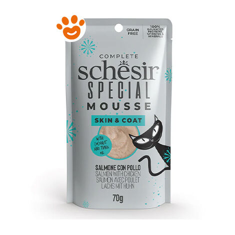 Schesir Cat Senior Special Mousse Skin & Coat Salmone con Pollo - Schesir Cat Senior Special Mousse Skin & Coat Salmone con Pollo - Bustina Da 70 Gr