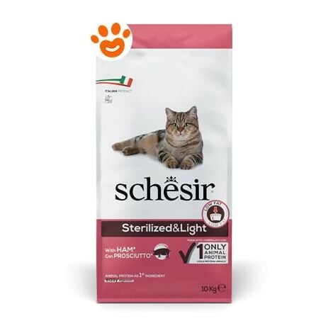 Schesir Cat Sterilized &amp Light Prosciutto  - Schesir Cat Sterilized &amp Light Prosciutto - Sacco Da 10 Kg