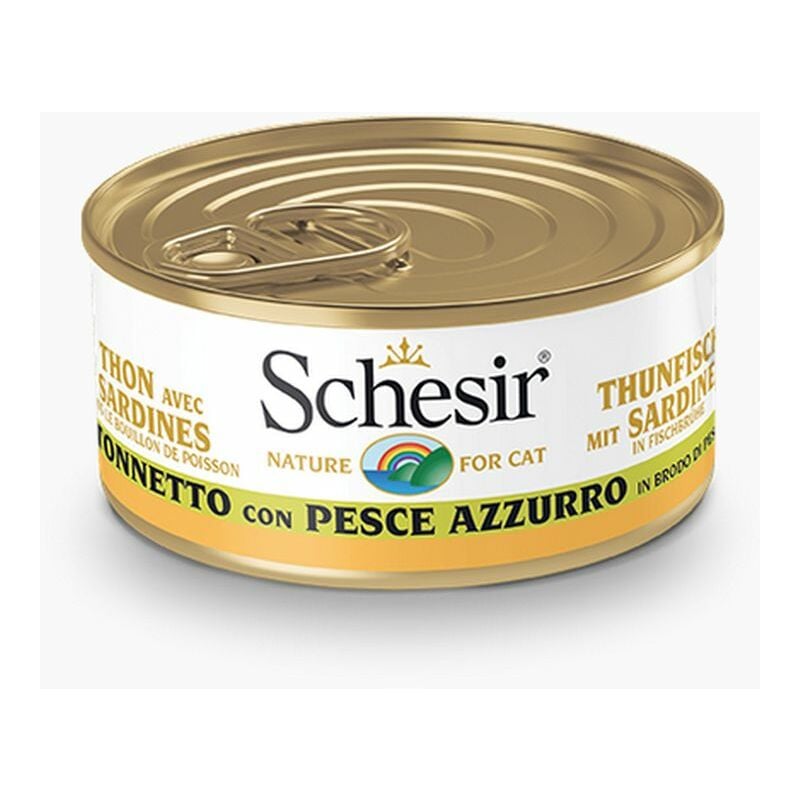 Gatto Brodo Lattina 70gr Tonnetto con Pesce Azzurro in brodo di Pesce - Schesir