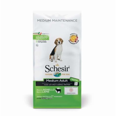 Schesir Dog Medium Adult Mantenimento Agnello  - Schesir Dog Medium Adult Mantenimento Agnello - Sacco Da 12 Kg