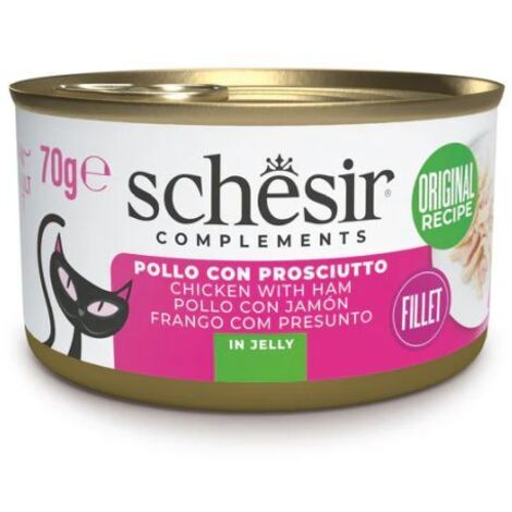 Schesir Gatto Jelly Lattina 70gr Filetti di Pollo con Prosciutto