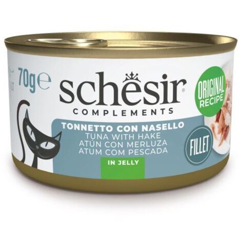 Schesir Gatto Jelly Lattina 70gr Tonnetto con Nasello