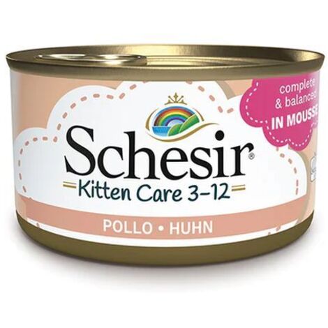 Schesir Gatto Kitten 3 - 12 mesi Mousse Lattina 85gr Pollo