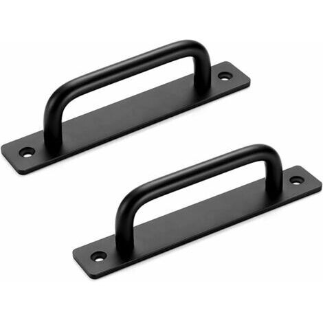 Scheunentorgriff, Schiebetürbeschlag mit abnehmbarem Griff, 2 Stück Schwarzer, schlichter Türgriff aus Aluminiumlegierung für Küche, Möbel, Schrank (148 x 25 x 36 mm)