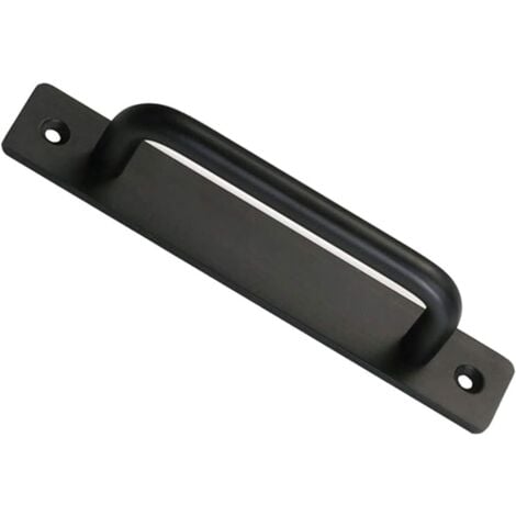 Scheunentürgriff, Schiebe-Scheunentürgriff, perfekt für Tor, Kleiderschrank, Schrank, Schublade, Schuppen, Garage, inklusive 2 Schrauben – Schwarz, 150 mm