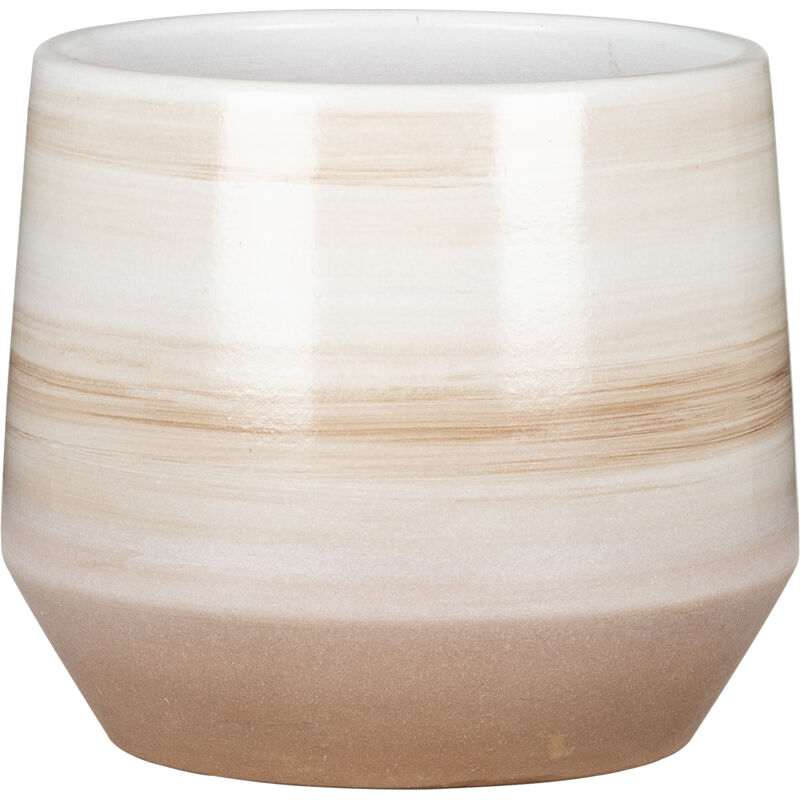 Alva, Pot de fleurs en céramique, Couleur: Sunstone, 17,64 cm diamètre, 16,5 cm hauteur, 6 l vol. - Scheurich