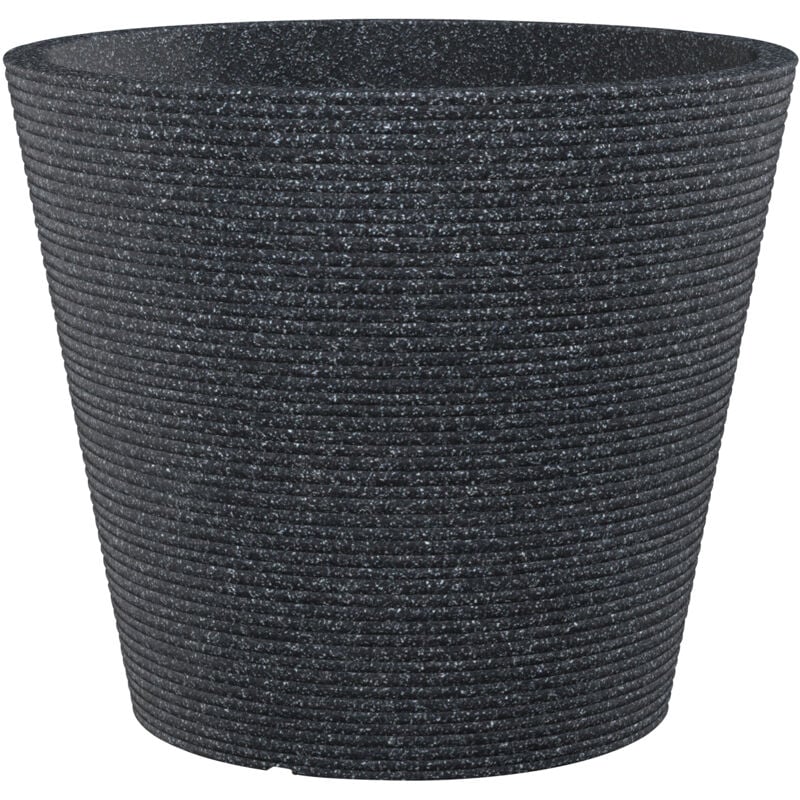 Scheurich - Coneo 40, bac à plantes/pot à fleurs/jardinière, cylindrique, coloris: Granit noir, fabriqué avec du plastique recyclé, pour l'extérieur