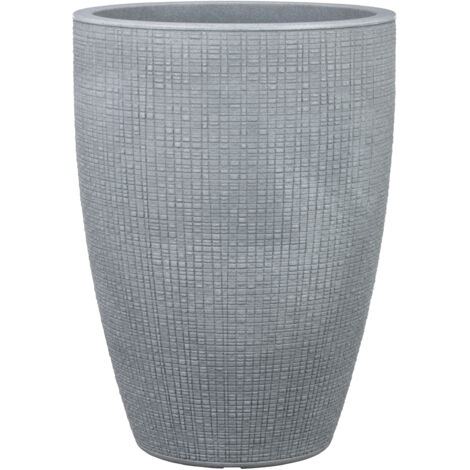 Scheurich Barceo High 40, Hochgefäß/Blumentopf/Pflanzenkübel, rund,  aus Kunststoff Farbe: Stony Grey, 29 cm Durchmesser, 40 cm hoch, 6,5 l Vol.