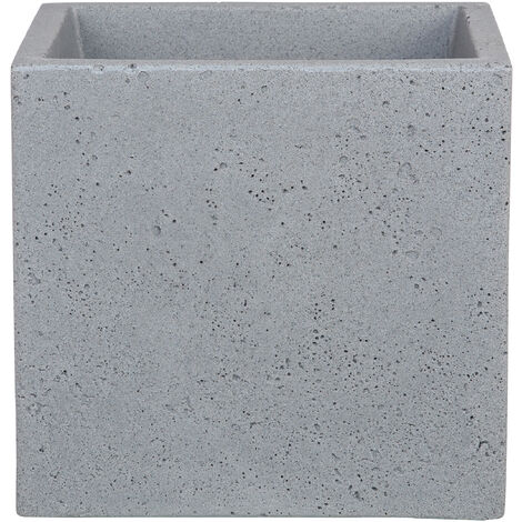 Scheurich C-Cube 40, Pflanzgefäß/Blumentopf/Pflanzkübel, quadratisch,  aus Kunststoff Farbe: Stony Grey, 38 cm Durchmesser, 33 cm hoch, 44 l Vol.