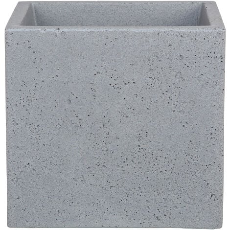 SCHEURICH 40, Pflanzgefäß/Blumentopf/Pflanzkübel, quadratisch, Farbe: Stony Grey, hergestellt mit recyceltem Kunststoff, 10 Jahre Garantie, für den Außenbereich