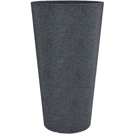 Scheurich Coneo High 55, Hochgefäß/Blumentopf/Pflanzkübel, rund,  aus Kunststoff Farbe: Schwarz-Granit, 28,5 cm Durchmesser, 56,2 cm hoch, 9 l Vol.