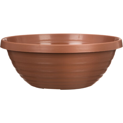 Scheurich Country Star 30, Pflanzschale/Blumentopf/Pflanzkübel, rund, aus Kunststoff Farbe: Terracotta, 29 cm Durchmesser, 11,1 cm hoch, 3,8 l Vol.