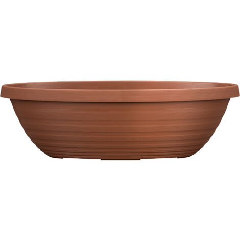 Scheurich Country Star Jardiniere 49, Pflanzschale/Blumentopf/Pflanzkübel, oval,  aus Kunststoff Farbe: Terracotta, 49 cm Breite, 19 cm Tiefe, 14,8 cm hoch, 6 l Vol.