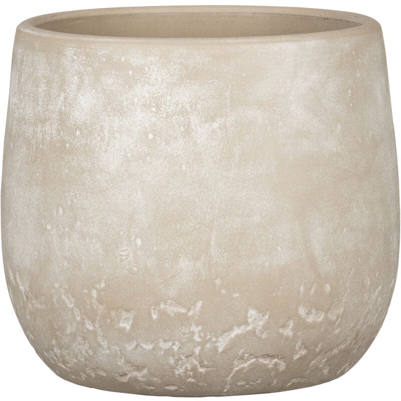 Scheurich - Dune, pot de fleurs en céramique, couleur: Washed Cream, 12,08 cm de diamètre, 11,5 cm de hauteur, 1,9 l de vol.